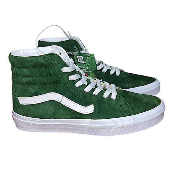 Vans Sk8 hi White and Green Sneakers in Douglas Fir Suede Waffle Sole HEIQ - Picture 2 of 13